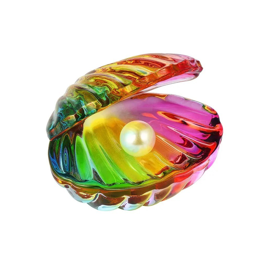 Crystal Seashell Figurine Glass Pearl Ornament Home Decor Gift for Women