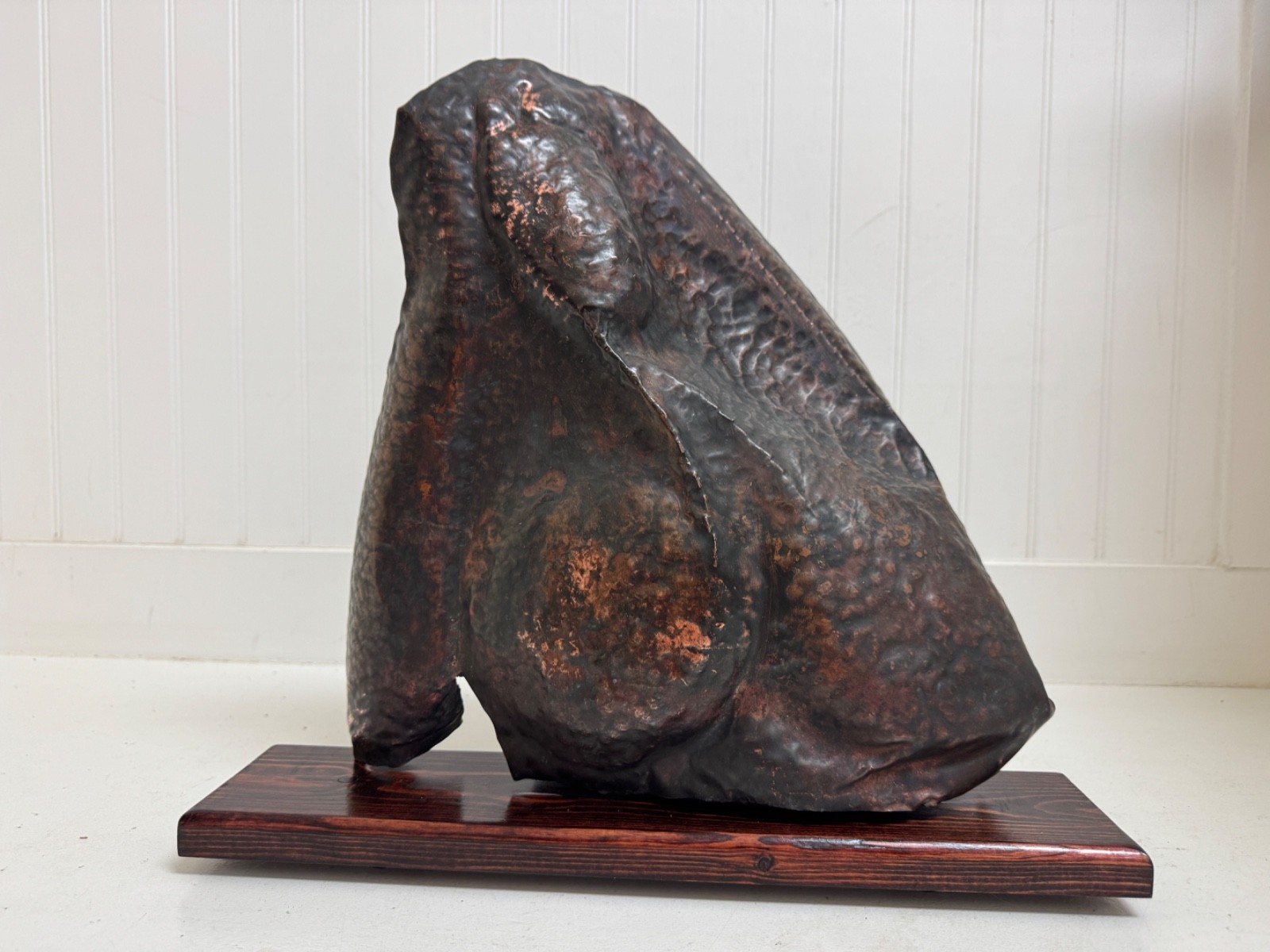 Mid Century Modern Hammered COPPER SCULPTURE with stand/ SPECIAL $