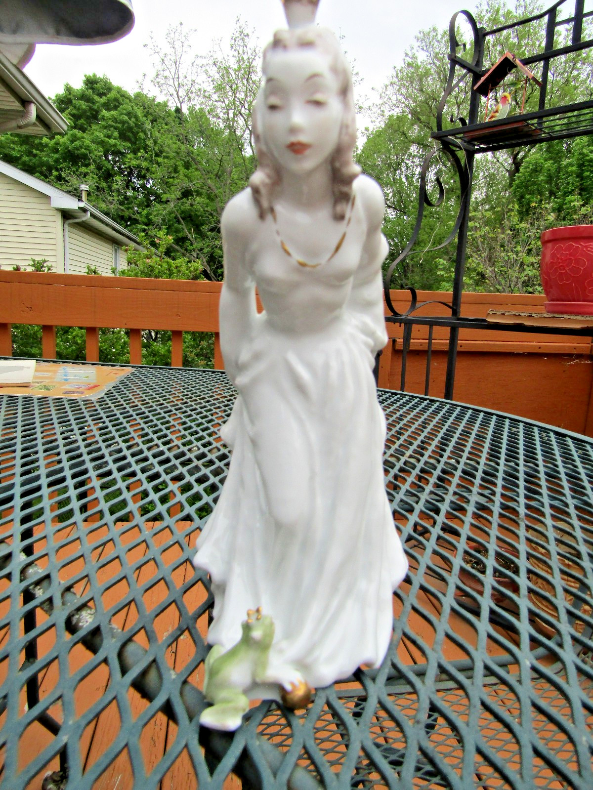 Rosenthal White Porcelain Figurine Frog Queen Froschkonig Singed 8″ Tall
