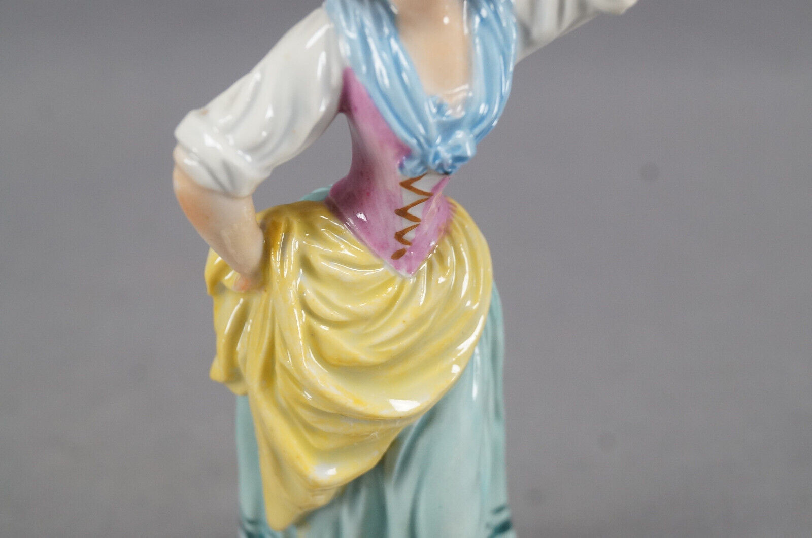 Early 20th Century Dresden Hand Painted Turnip Seller Female Porcelain Figurine