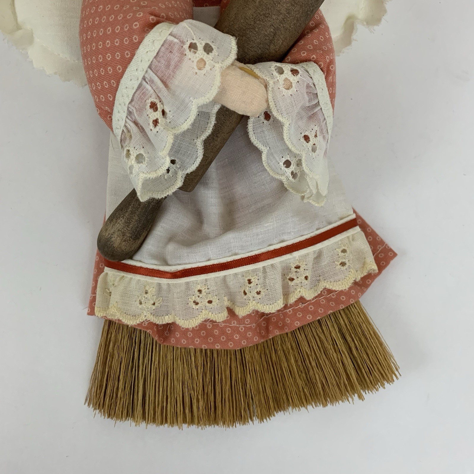 Vintage Handmade Kitchen Angel Straw Broom Folk Art Country Wall Decor Hanging