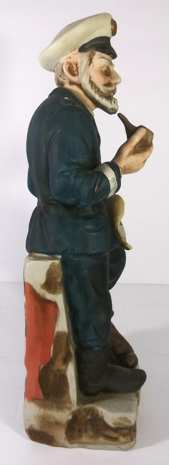 Vintage Ceramic Sea Captain Sailor Nautical UCGC w/Map & Pipe Figurine 14”