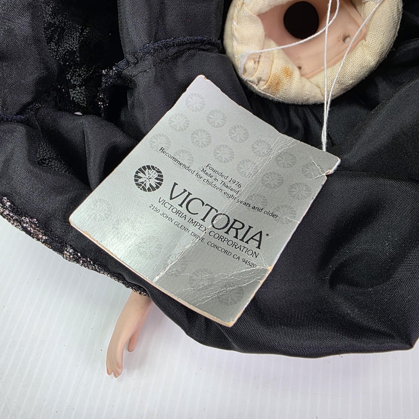 Victoria Pierrot Porcelain Harlequin Doll Head in Feathers Dress Arms