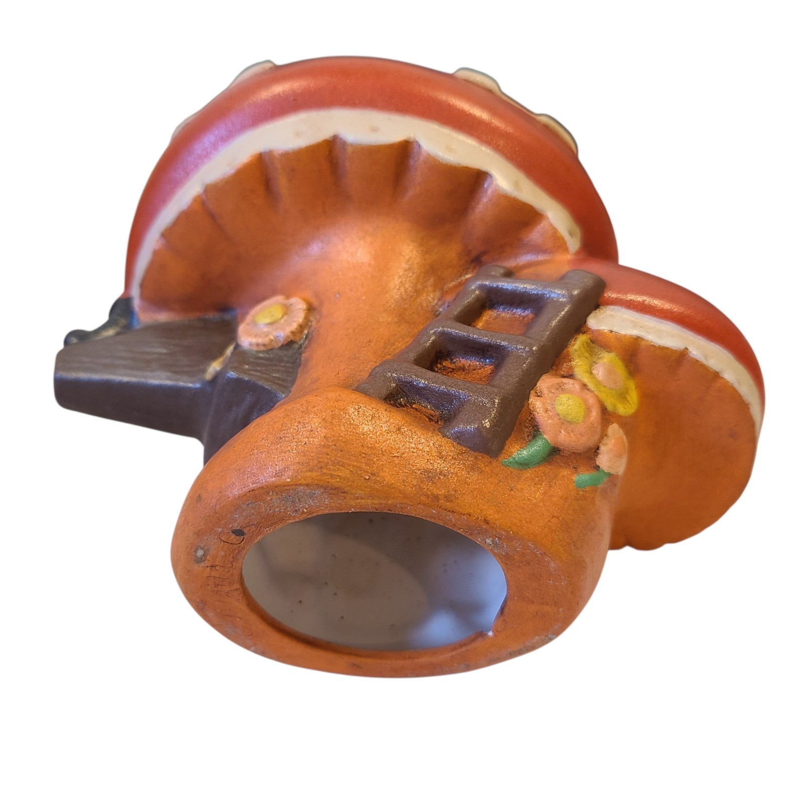 Vintage Ceramic Mushroom Figurine Hand Painted Fairy House Cottage Decor 70’s
