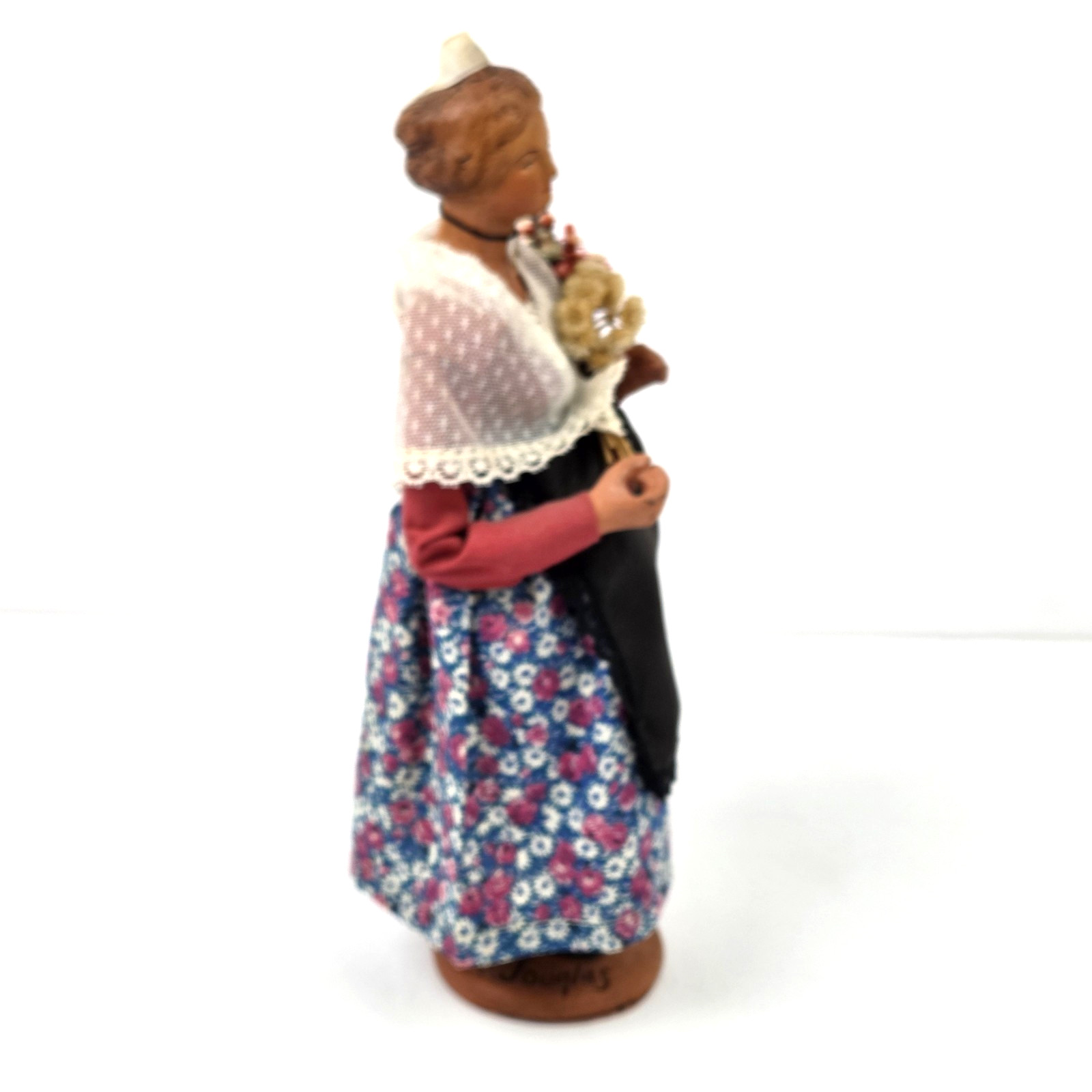 Simone Jouglas Santon Doll Traditional French Terracotta Figurine Cross Vintage