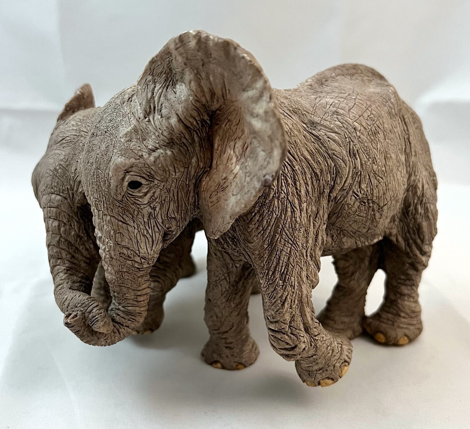 Figurine, Tuskers Elephants Matthew & Luke, Hand-Painted, Vintage, British