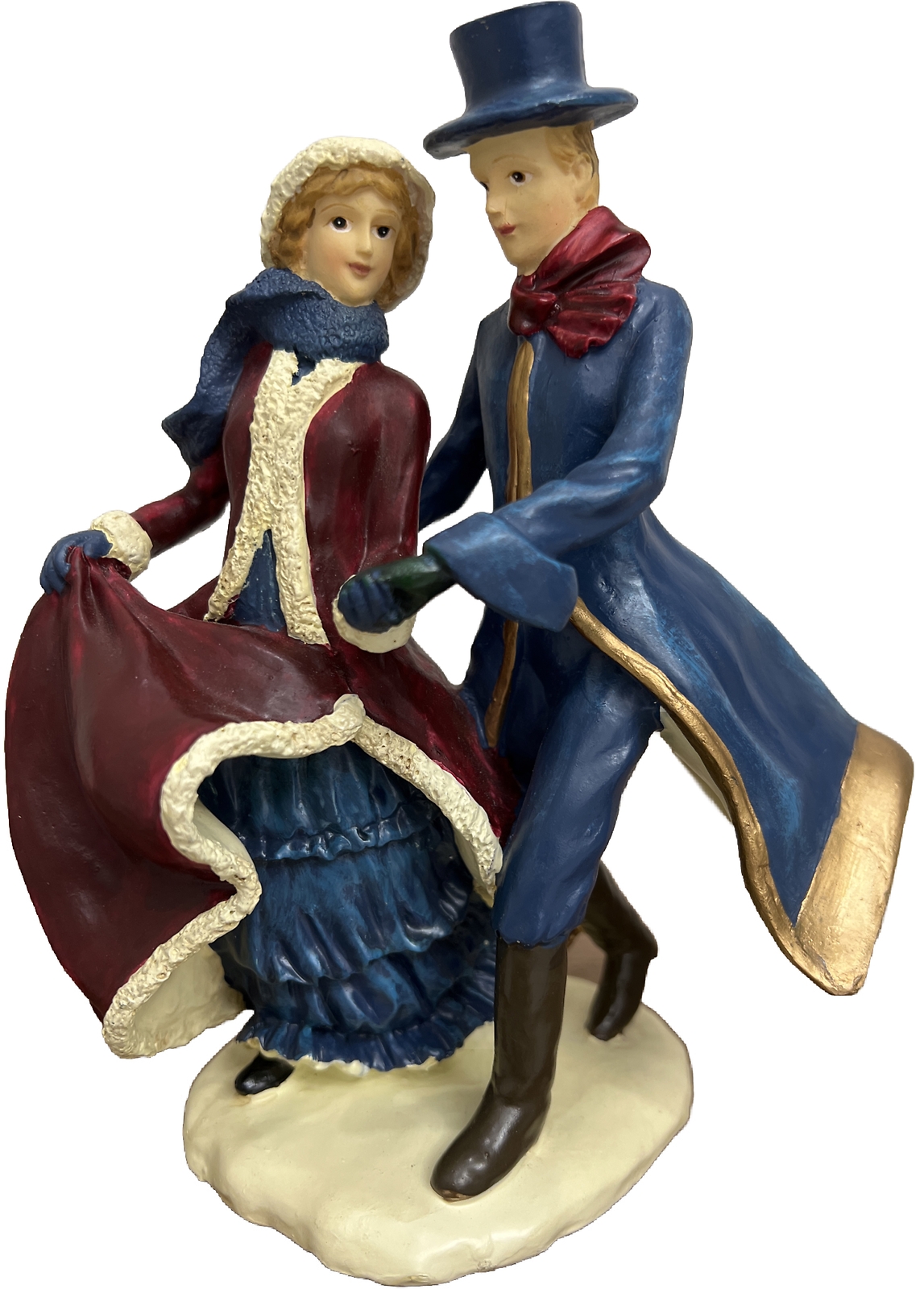 Vintage Victorian Couple Holiday Figurine 7 inches tall