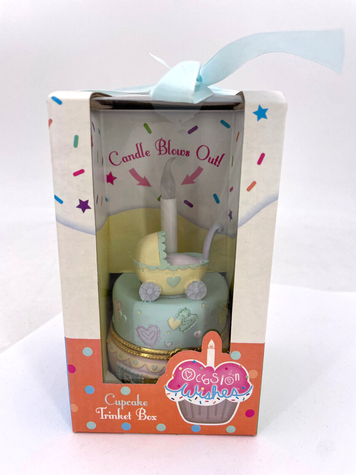 Giftcraft-New Baby Cupcake Trinket Box 4.25″-#480666