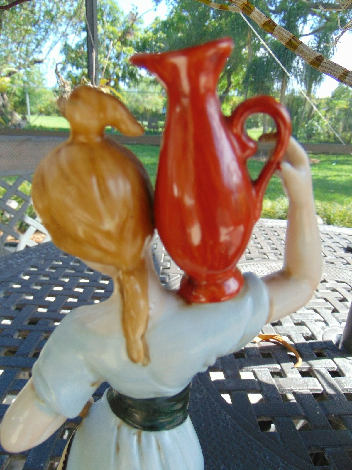 Traditional Figurine of Man & Woman Porcelain Wine Workers Figurines 12″ Tall
