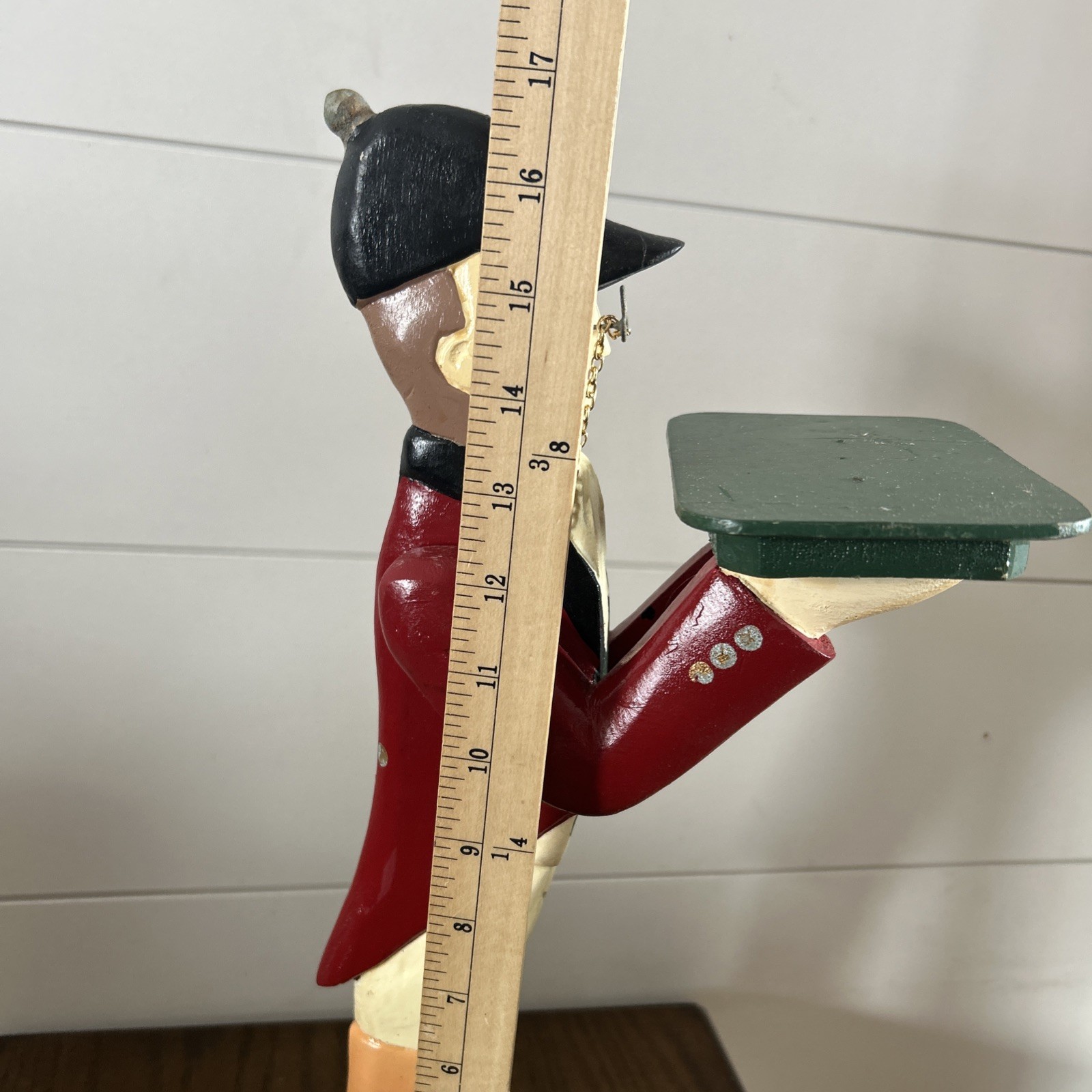Vtg Christmas Folk Art Wooden Butler Stand Hand-Painted Free Standing 17” tall