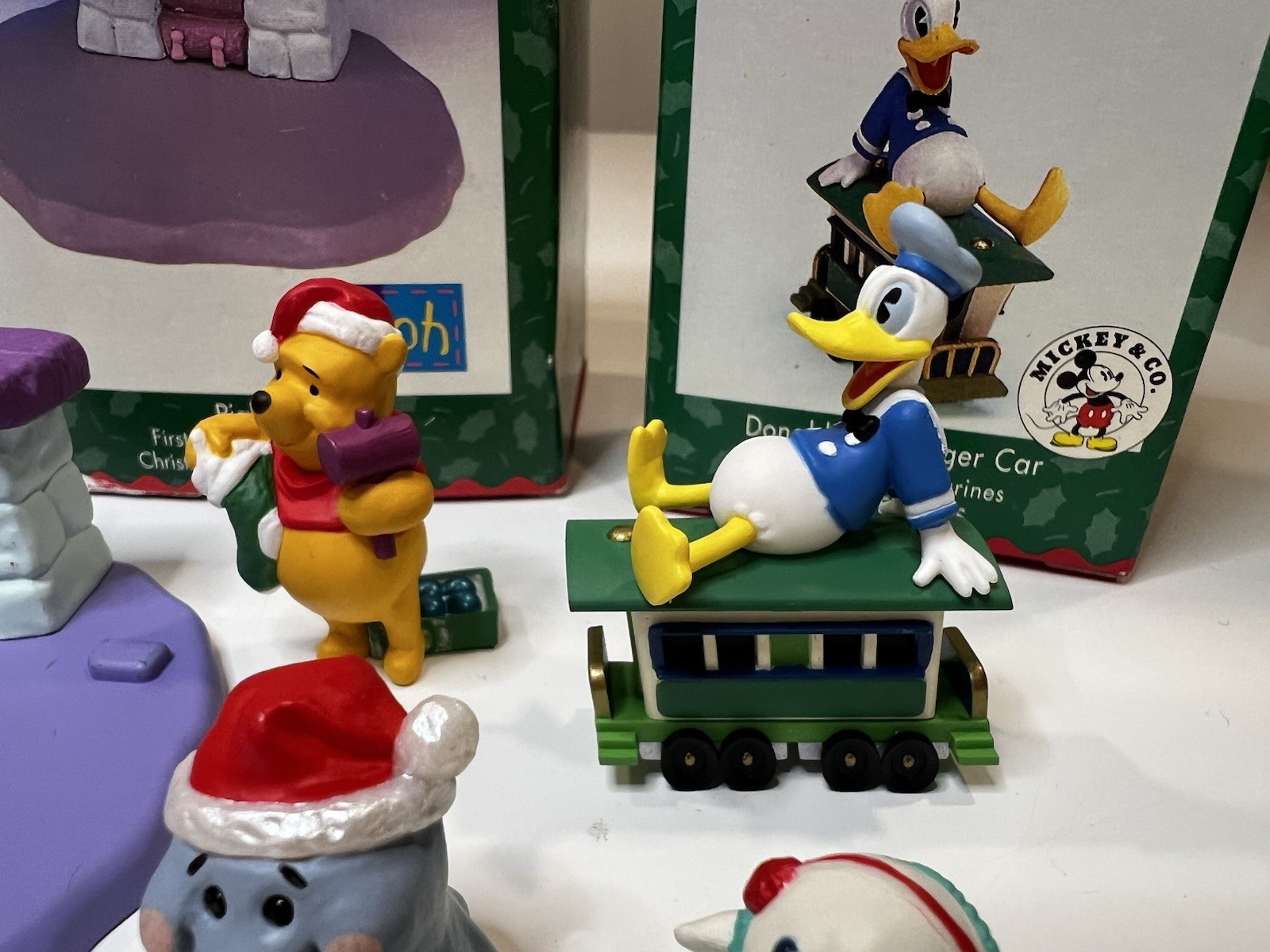Lot of 9 Vintage Hallmark Merry Miniatures Lot Eeyore Pooh Donald Crab Octopus