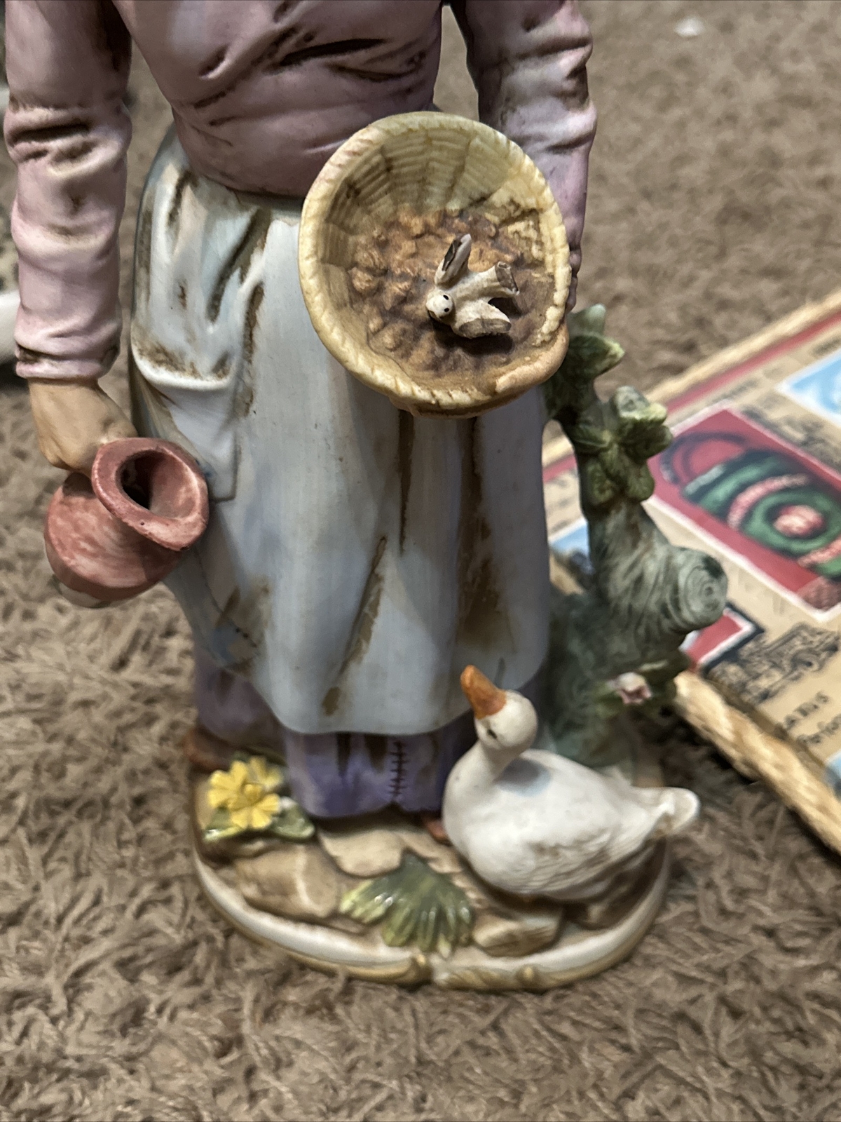 vintage homco figurine Old Woman With Goose 13.5 Inch