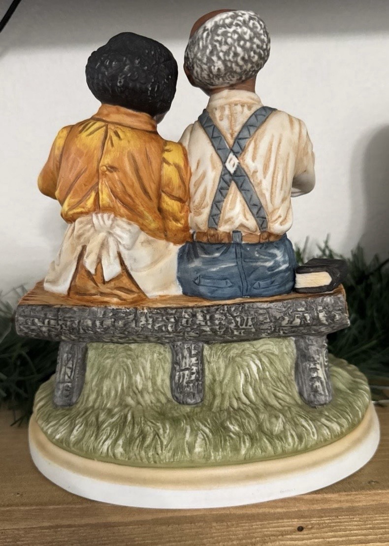 HOMCO Masterpiece African American Elderly Couple w/ Bible Porcelain Figurine