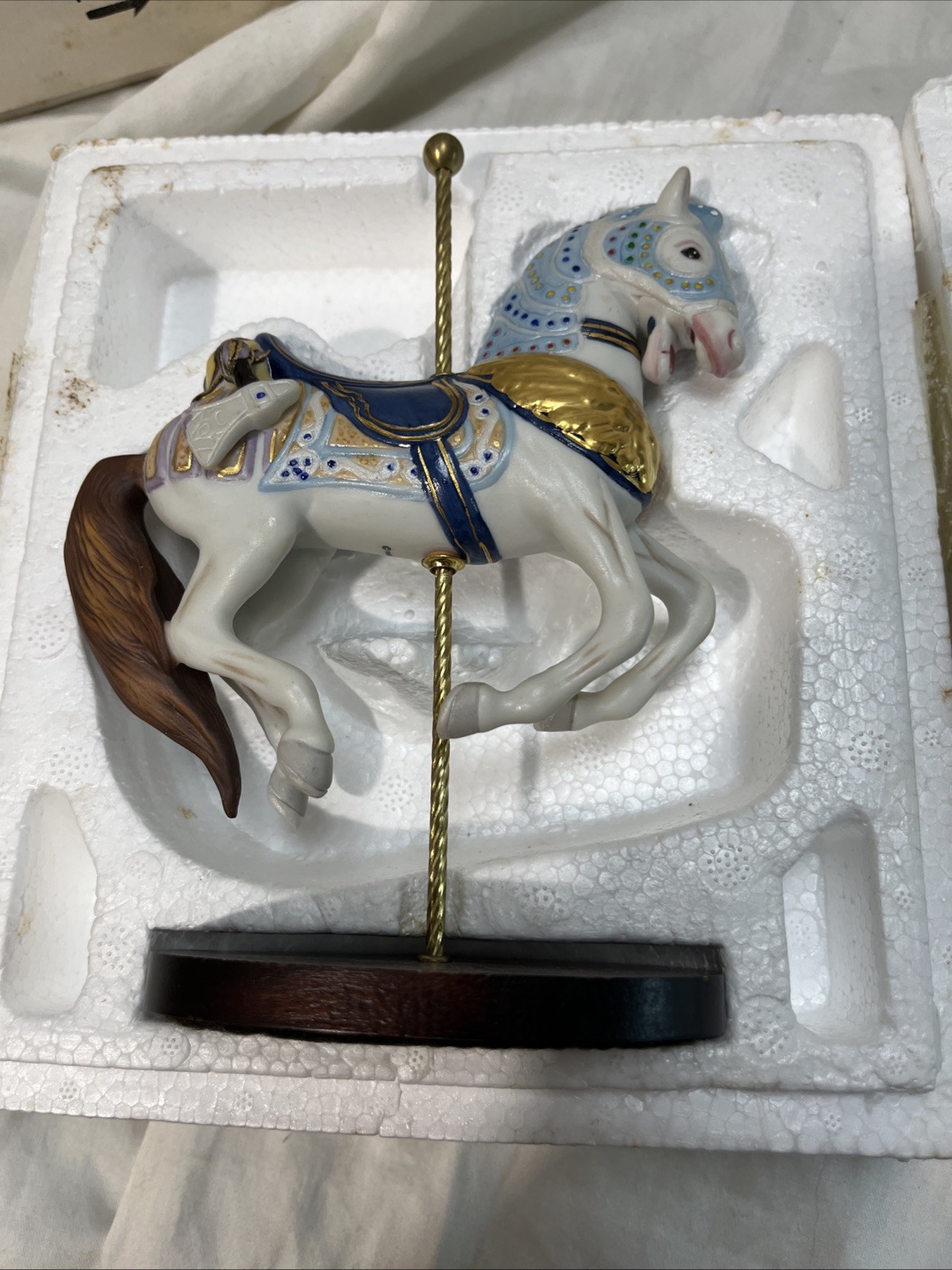 Franklin Mint Treasury Of Carousel Art Armored Horse Figurine Collectible NEW