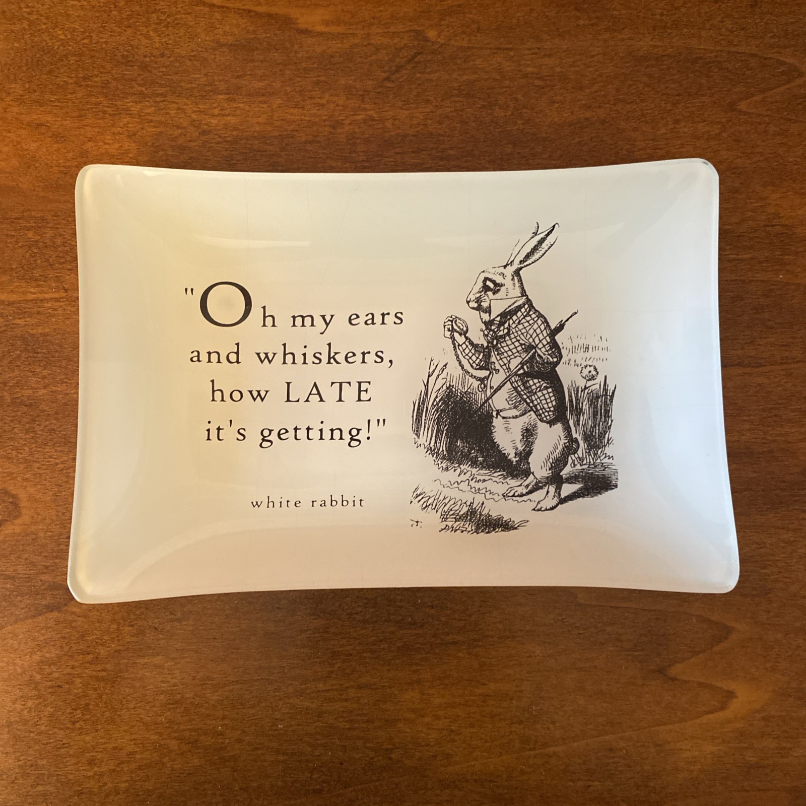 Set of 2 Alice In Wonderland 6 x 9 Glass Catch Alls by Red Envelope