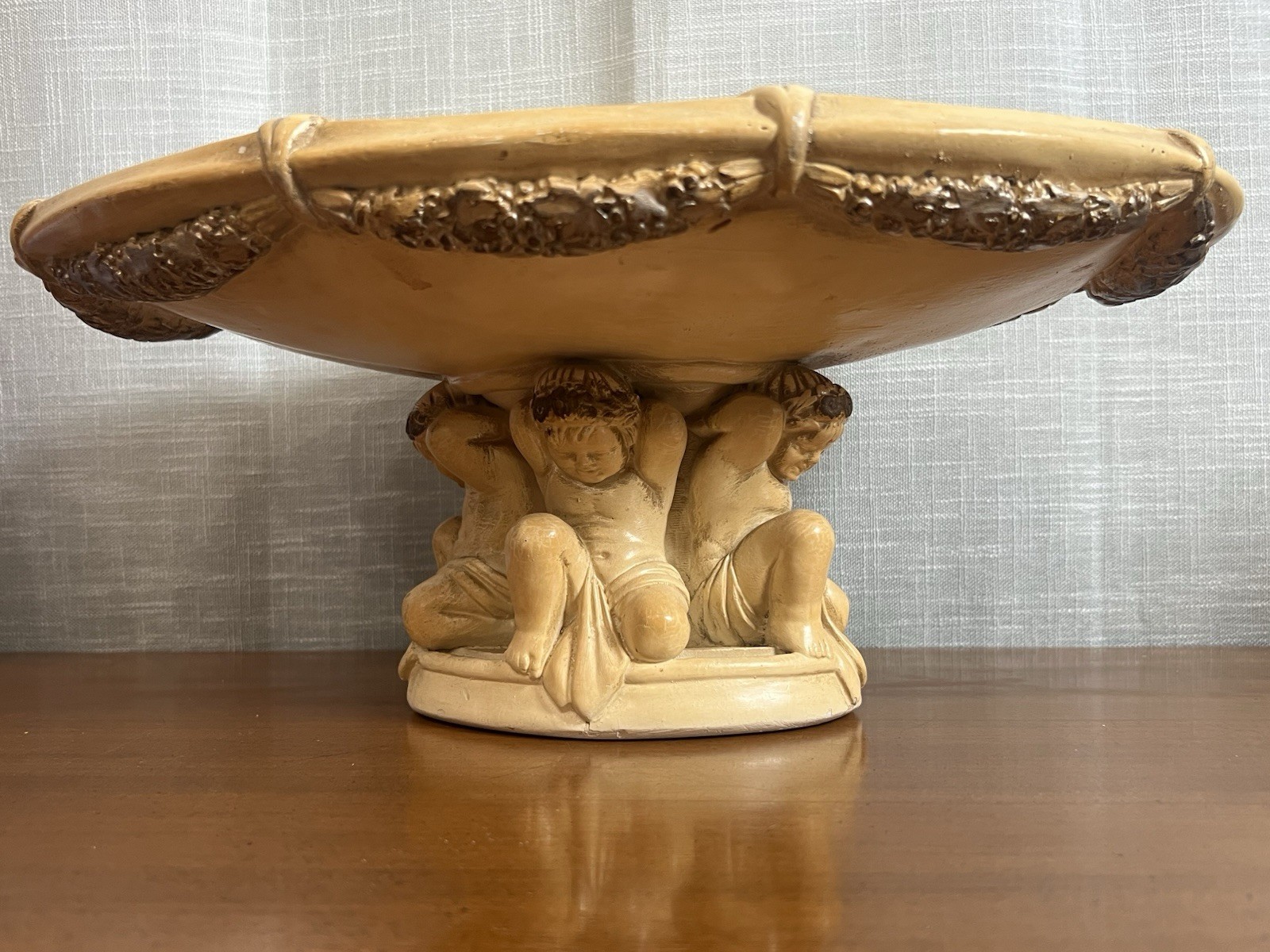 Rococo Cherubs Plaster pedestal 60’s Mid Century Decor
