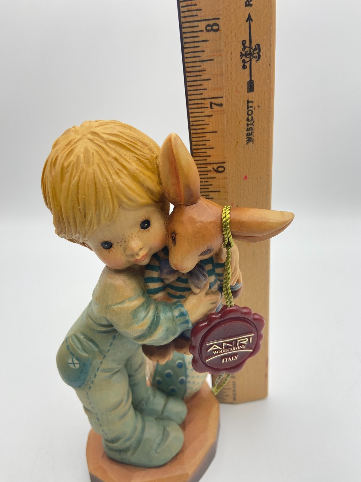 Anri Woodcarving Bunny Hug 266/2000 6 Inches