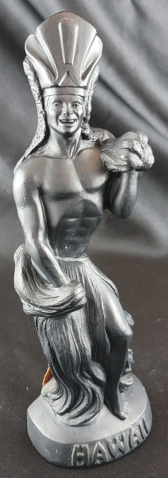 Figurine Vintage Coco Joe’s Hawaii Tahitian Kane Statue Black Lava 8.5″