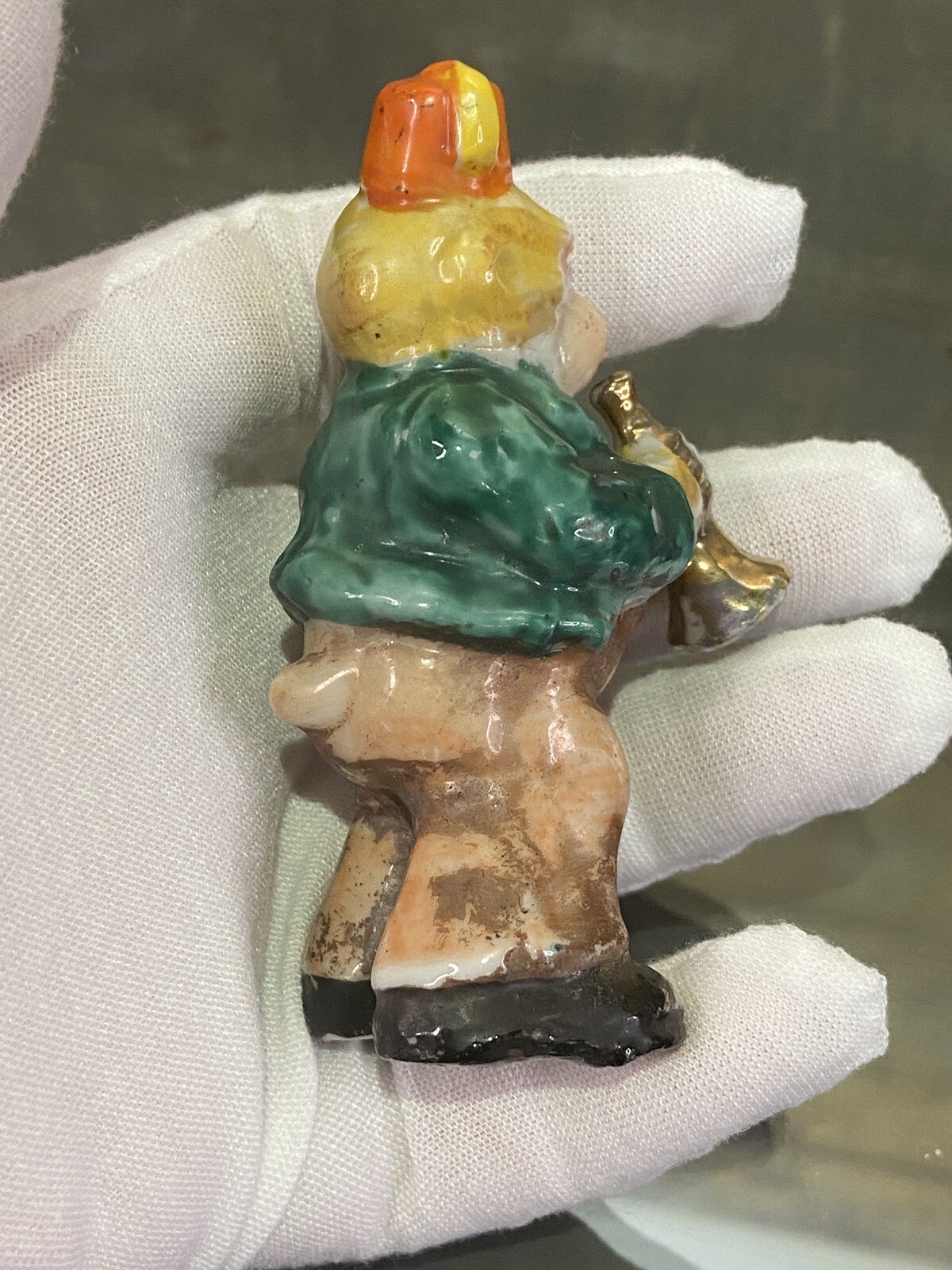 Ceramic Monkeys Playing Instruments Japan Five Total