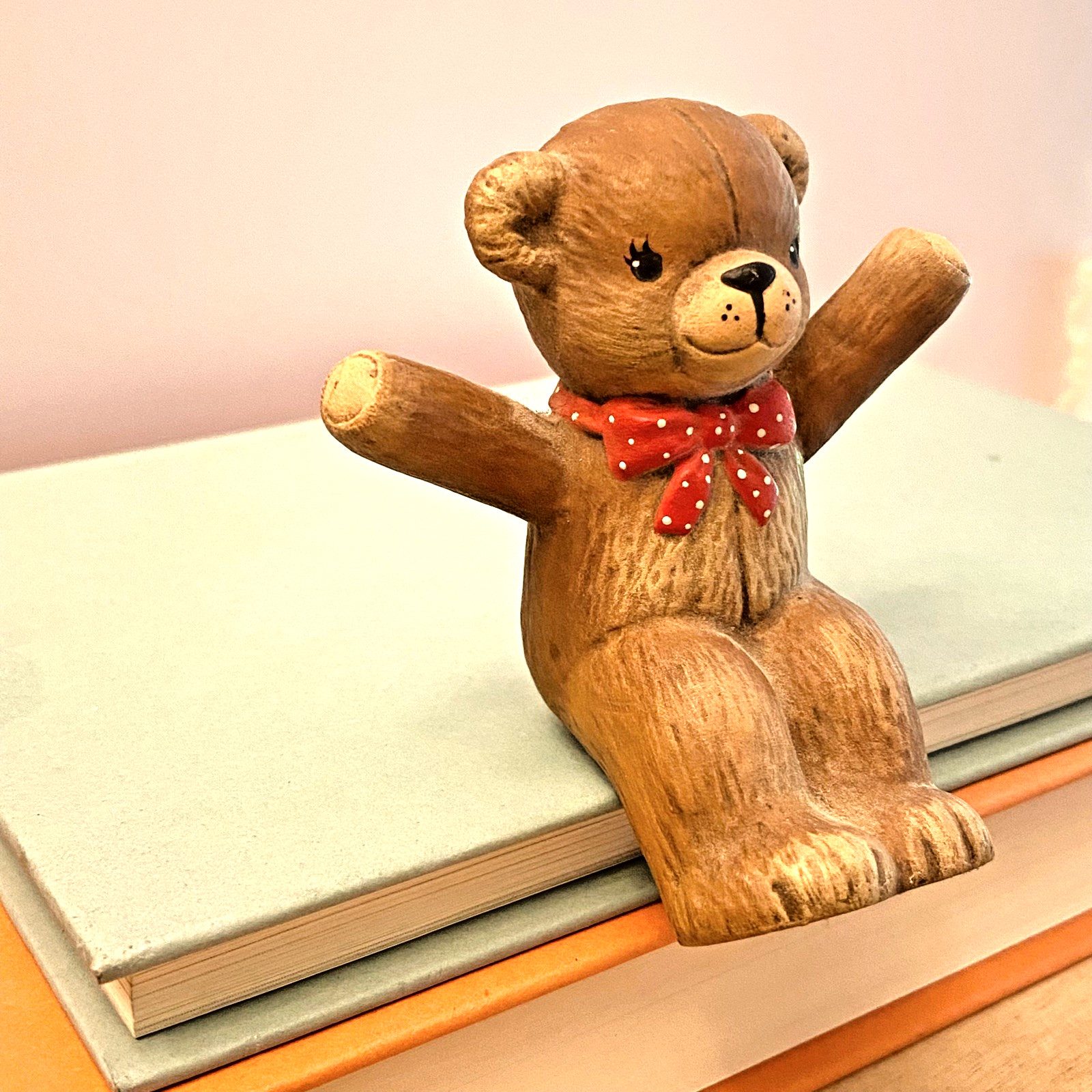 Vintage 1982 Tumbling Teddy Bear Figurines Nursery Child Decor Enesco Lucy & Me