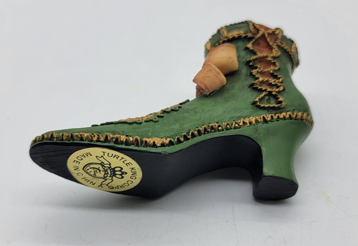 Turtle King Corp Porcelain Shoe Boot Figurine 2.5″