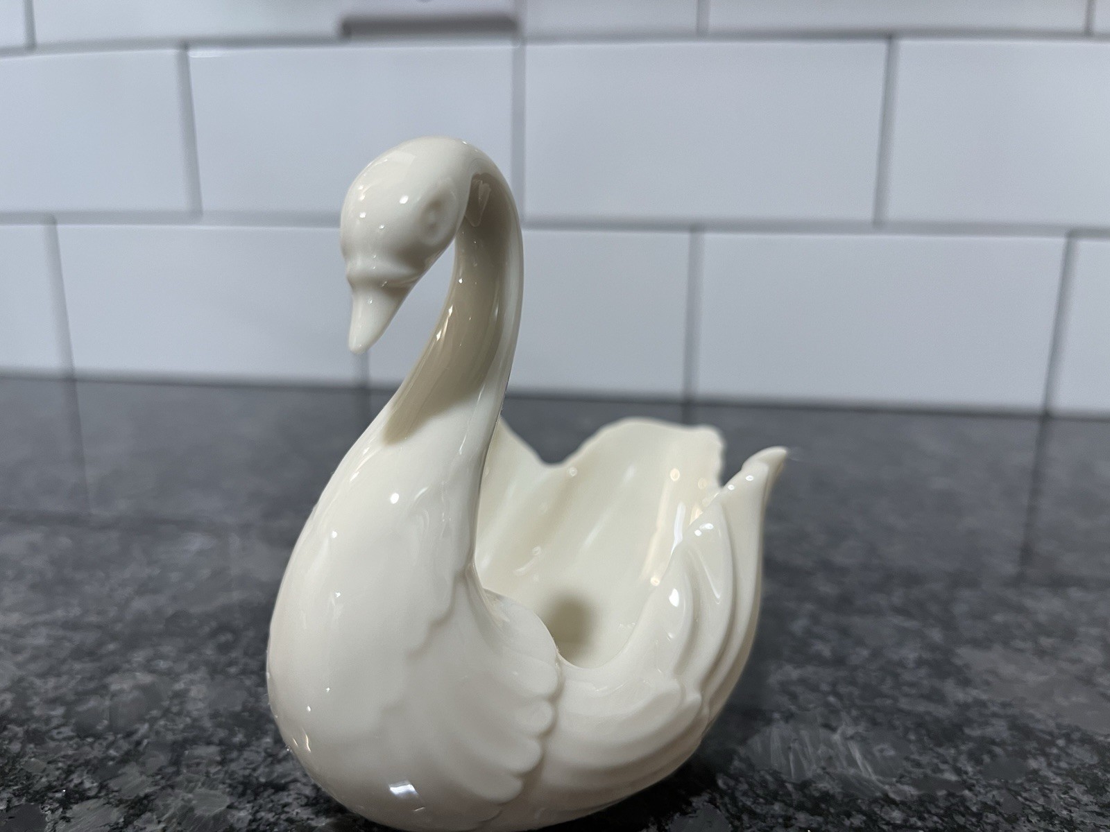 Lenox Swan Five ( 5 ) Inch Trinket Dish Vintage Ivory Color