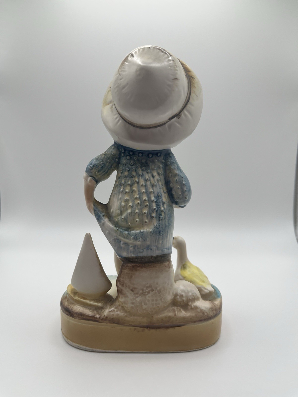 Vintage American Greetings Figurine Girl Duck Boat Japan Ceramic Holly Hobbie
