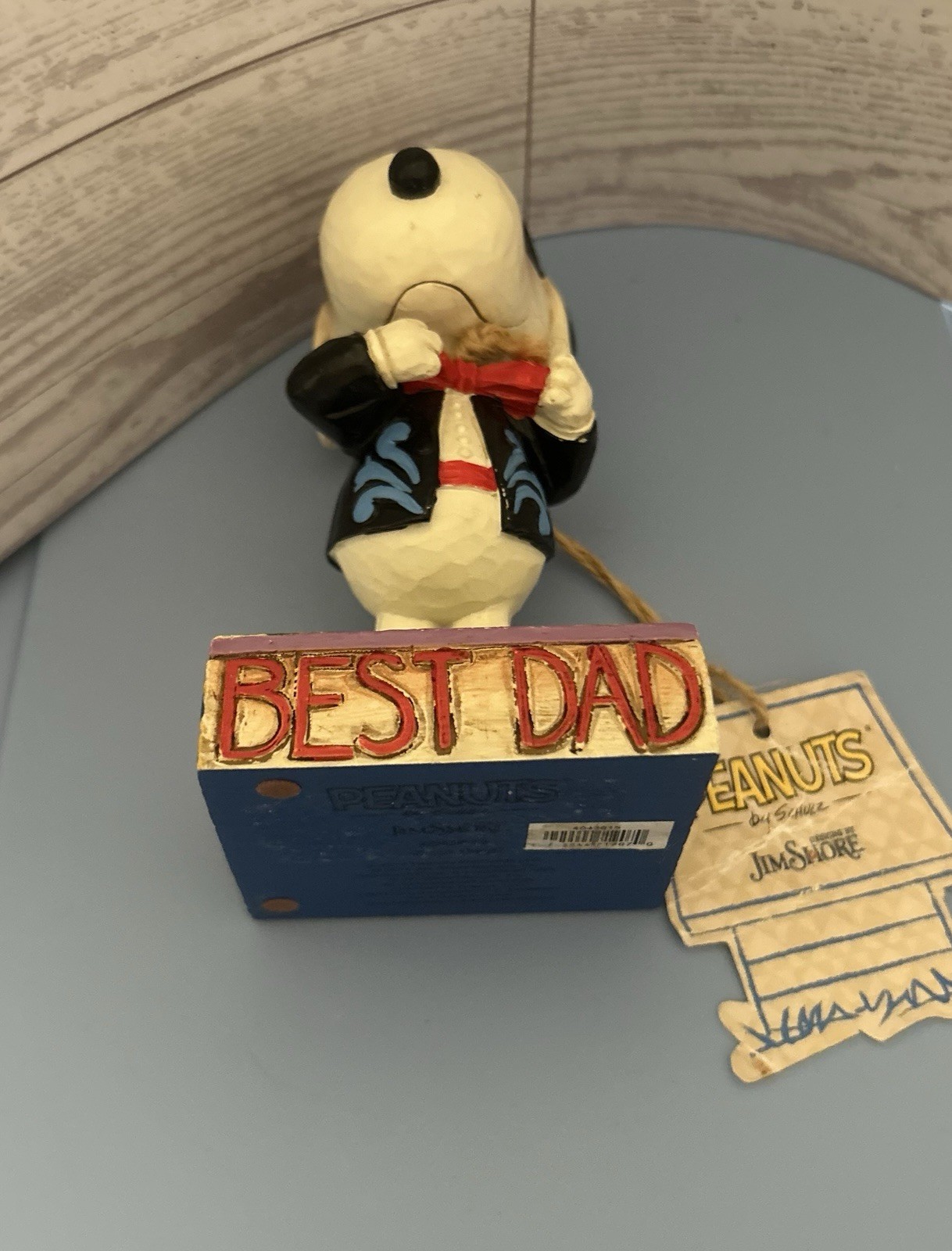 Jim Shore Peanuts Snoopy Father’s Day Figurine “Best Dad”figurine 2014 Enesco