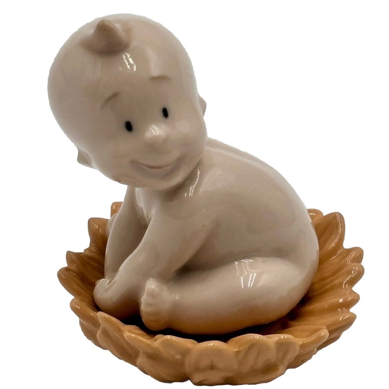 NAO By Lladro 2003 Where do babies come from…Sunflower Porcelain Baby Figurine