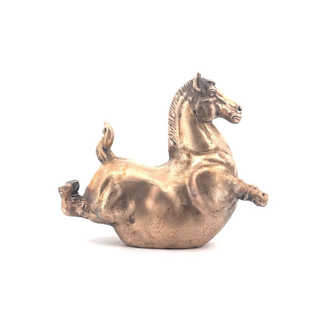 Fat Horse 6 oz | Solid Bronze Statue | Hand Poured | Gold Spartan