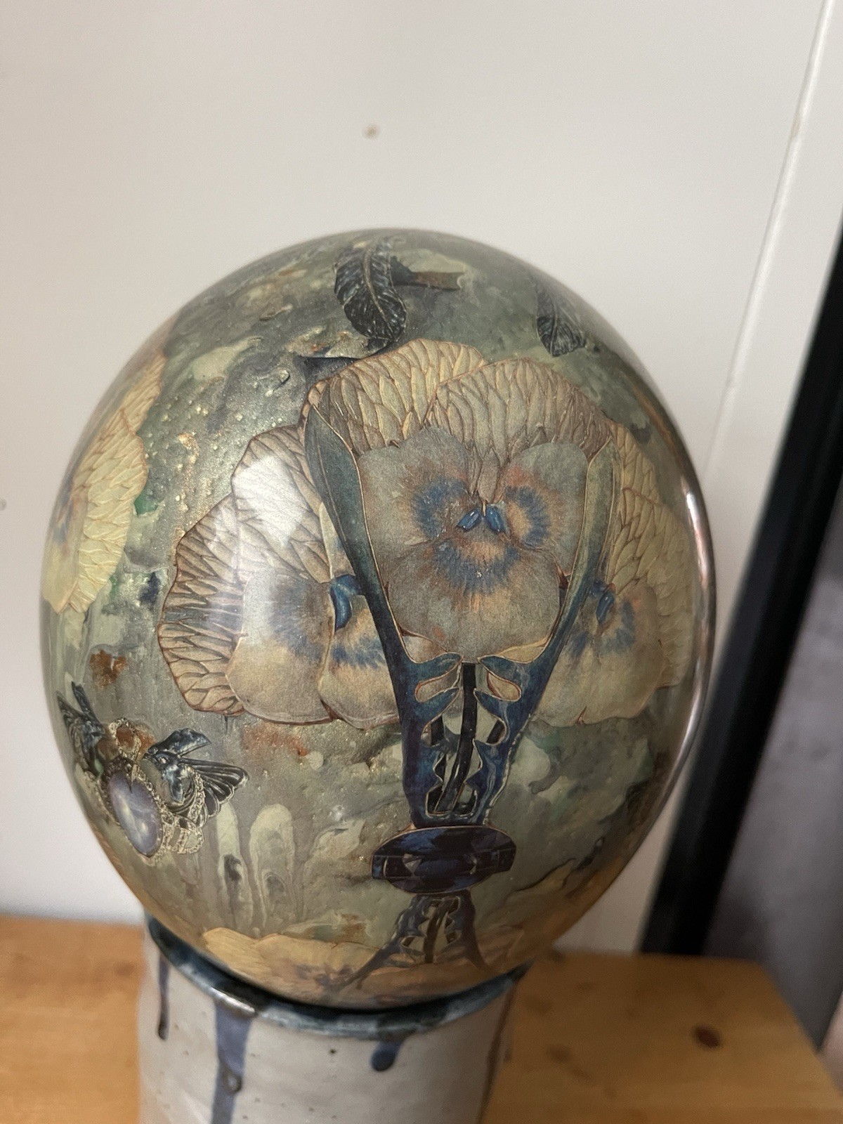 Fine & Unusual Ethereal Artist Signed & Numbered Decoupage Ostrich Egg