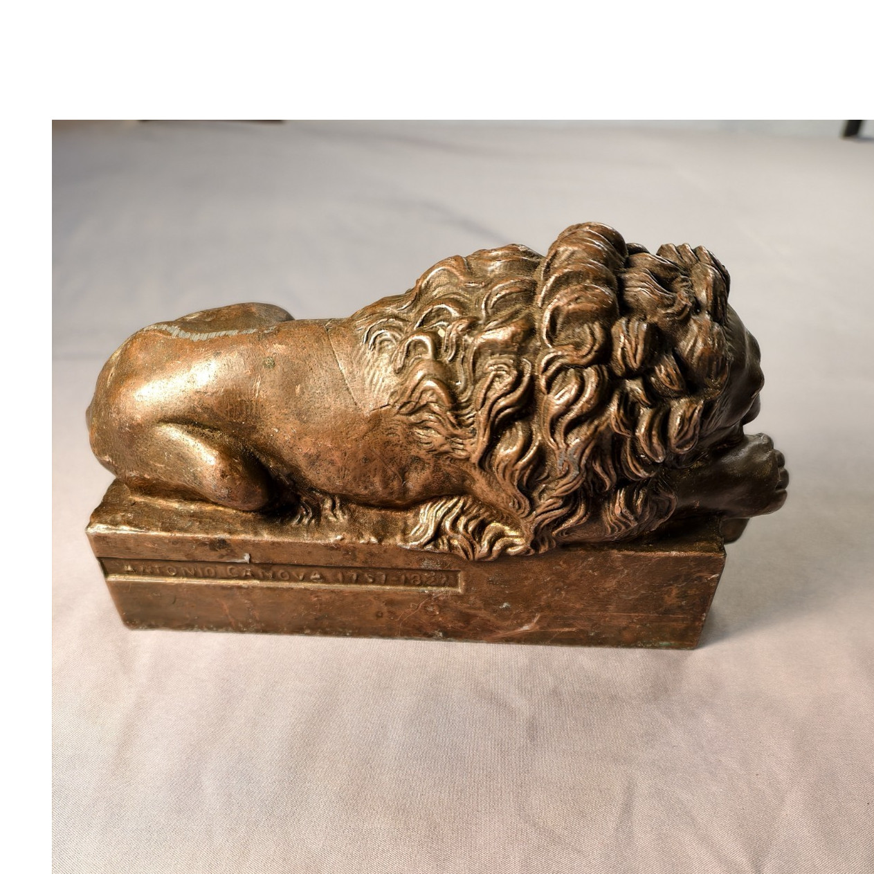 vintage Bronze Metal Lion Figurine Sculpture Animal Theme Decor for Adults
