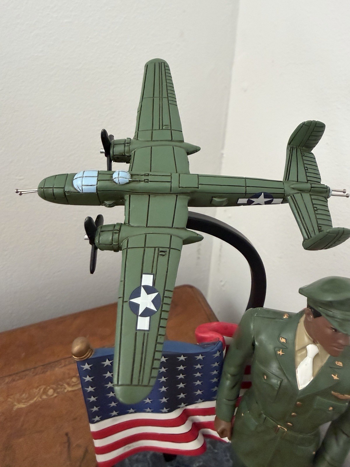 Lot Of 5 Defenders of Freedom Hand-Painted Tuskegee Airmen Sculpture Collection.