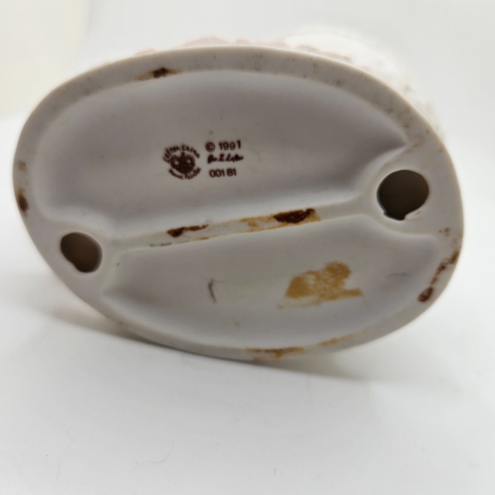 Vintage Lefton China Miss Priss Kitten Basket Planter 1991 Geo Z Lefton 00181