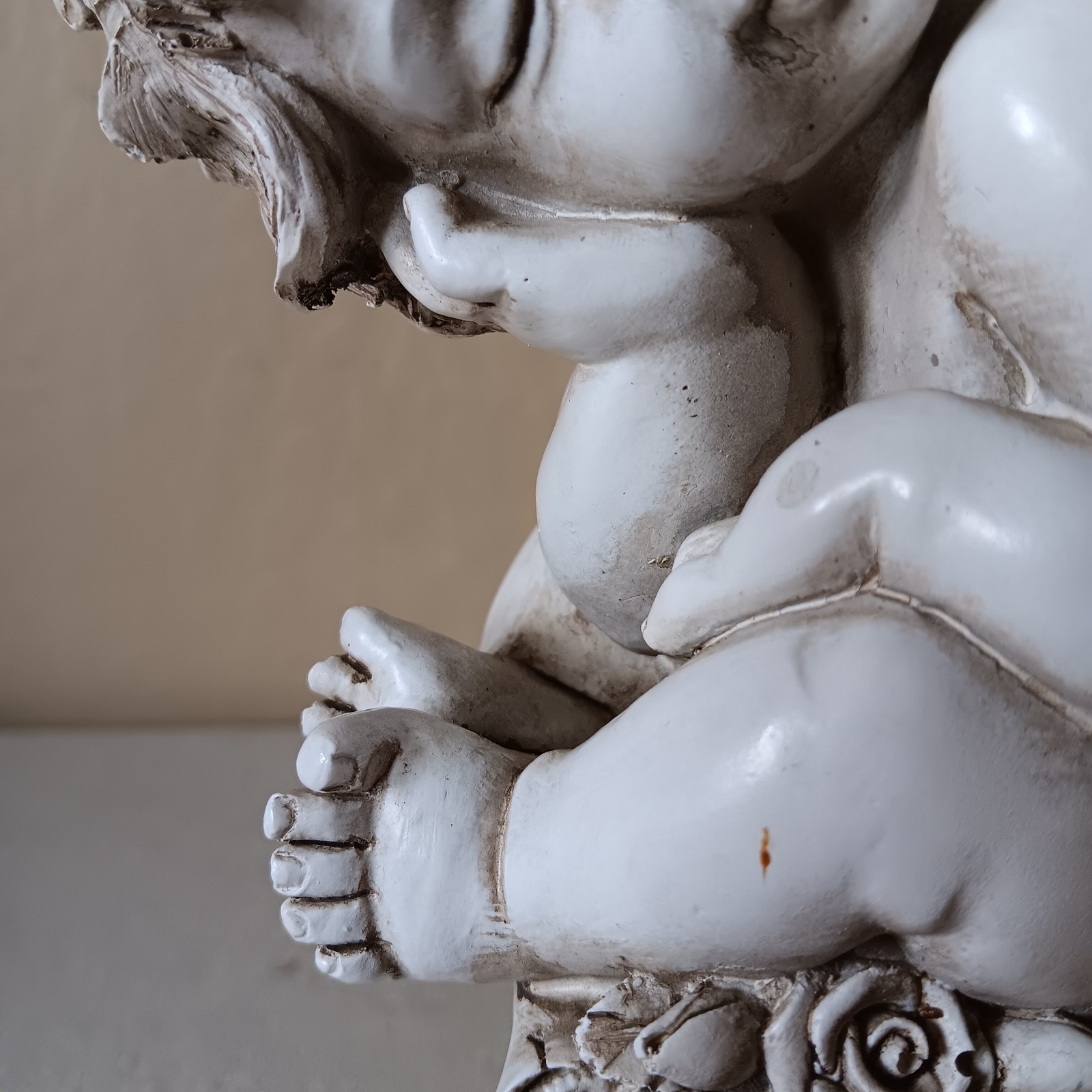 Sleeping Cherub or Guardian Angel. With scripture. Matthew 5;8 11 inches tall.