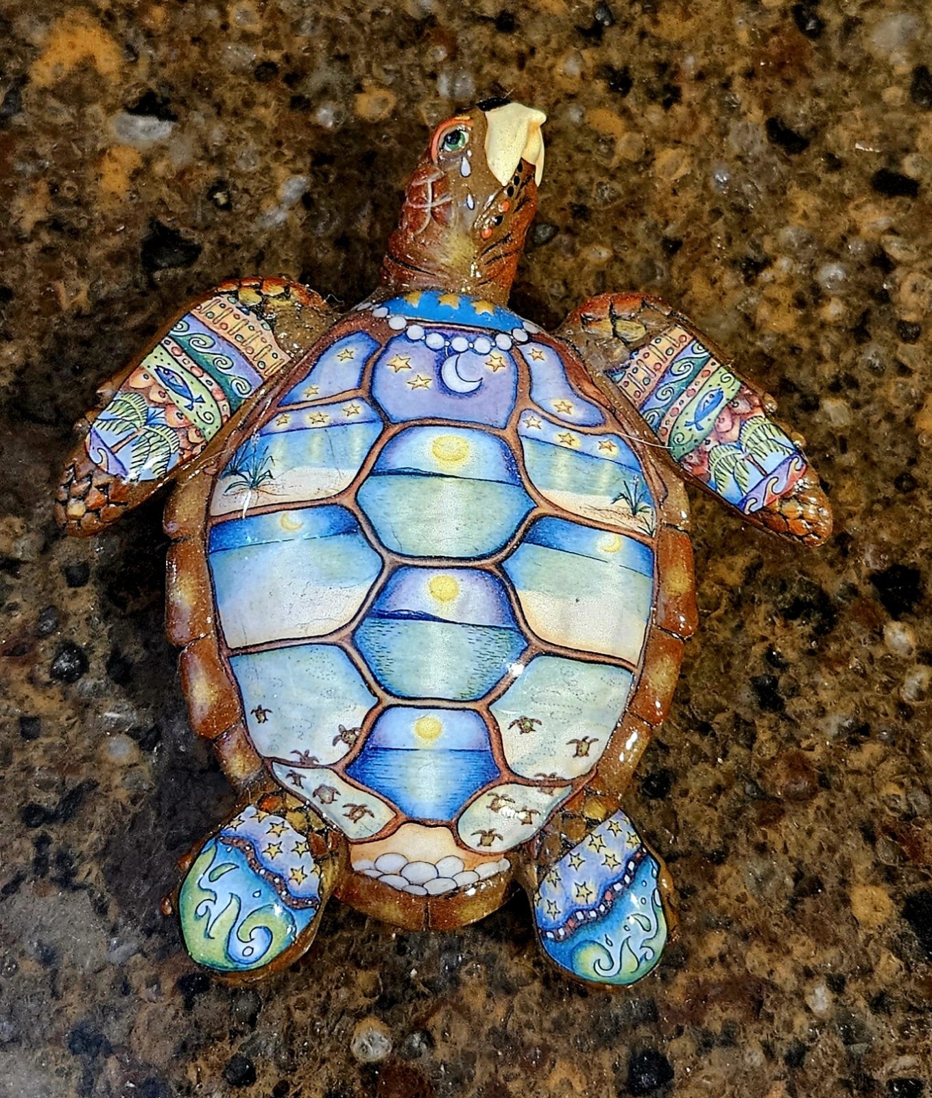 Nora Butler 4inch Ceramic Loggerhead Rhythms Sea Turtle By Westland Giftware