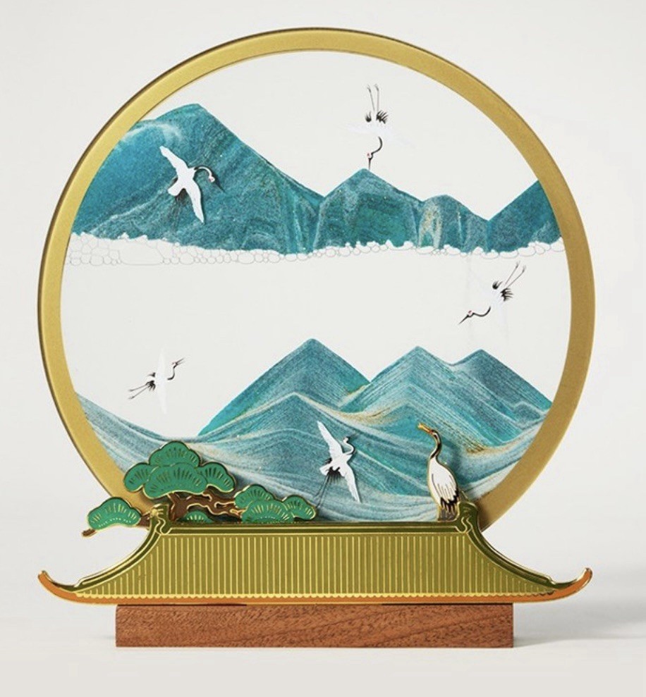 Danhe Qingyun Quicksand Painting Chinese Ancient Rhyme Gift Box Indoor Decorate