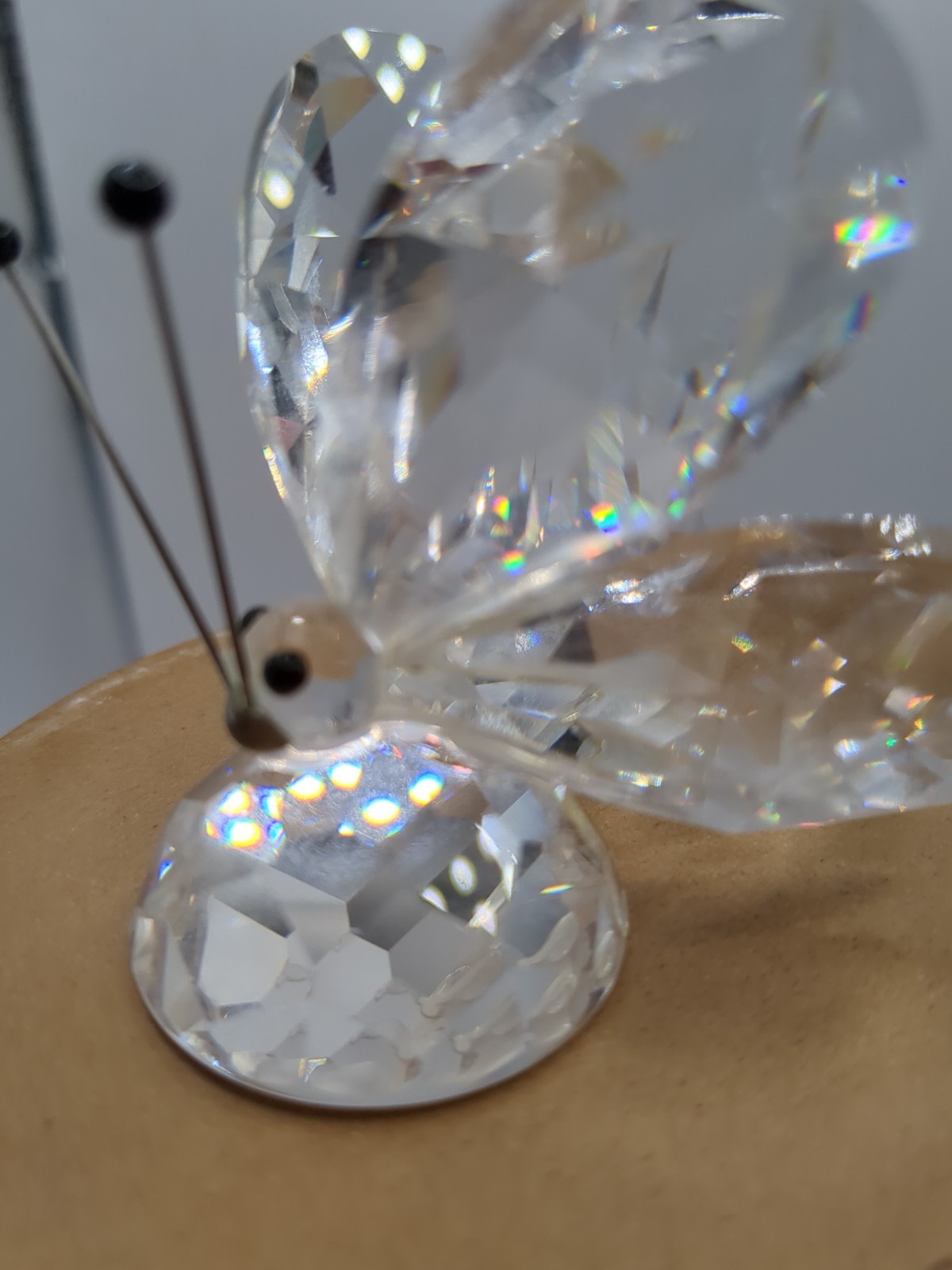 Swarovski Crystal Butterfly Figurine Black Eyes and Antenna Silver Nose READ