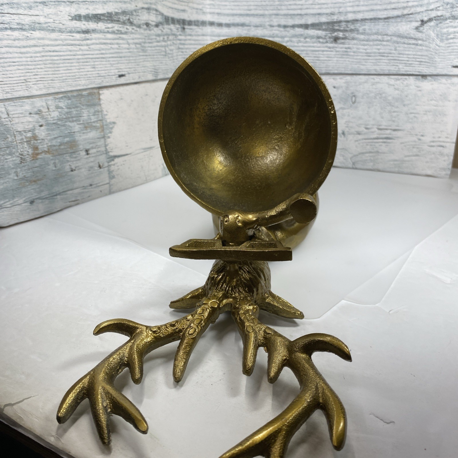 Brass Standing Deer with Bowl