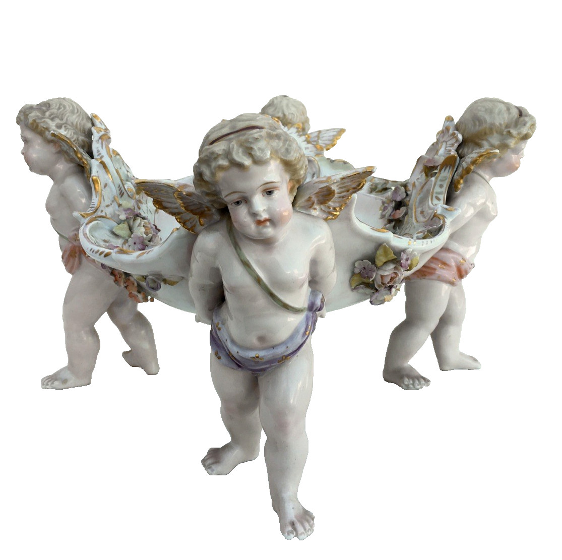 c. 1865 Von Schierholz Porcelain Factory , Germany, Cherub Porcelain Centerpiece