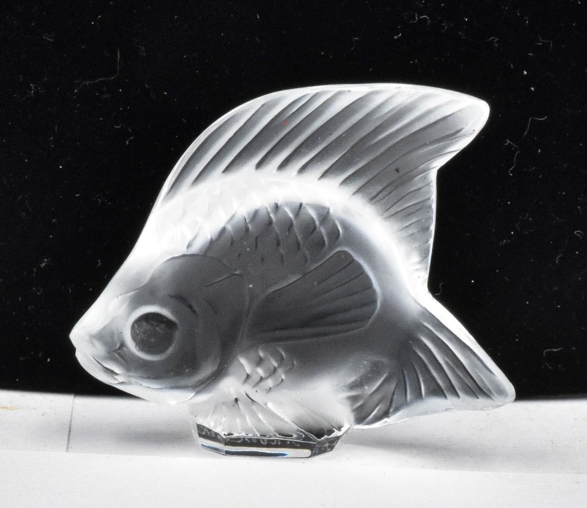 Estate Clear frosted Crystal Lalique FISH Figurine
