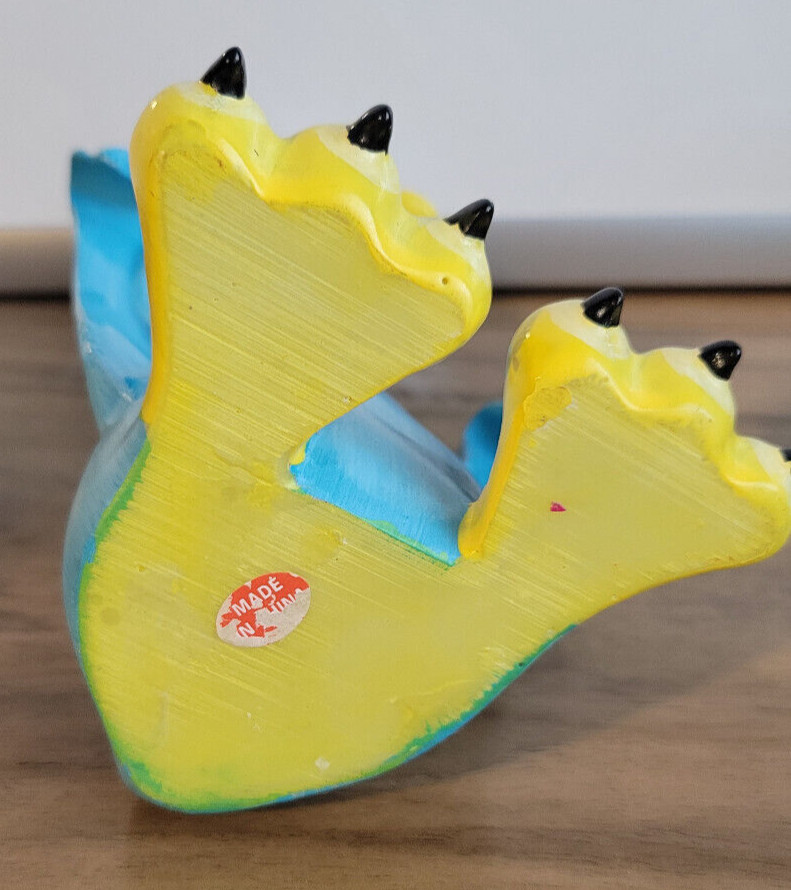 J&D Hite Kitsch Ceramic Blue Stylized Cartoon Bird Figurine No Frame