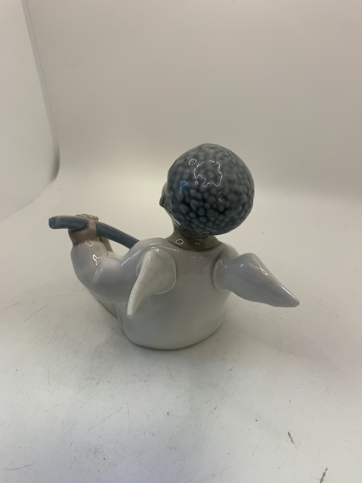 Lladro Black Legacy Collection Matte Black Angel Playing Lute #4537