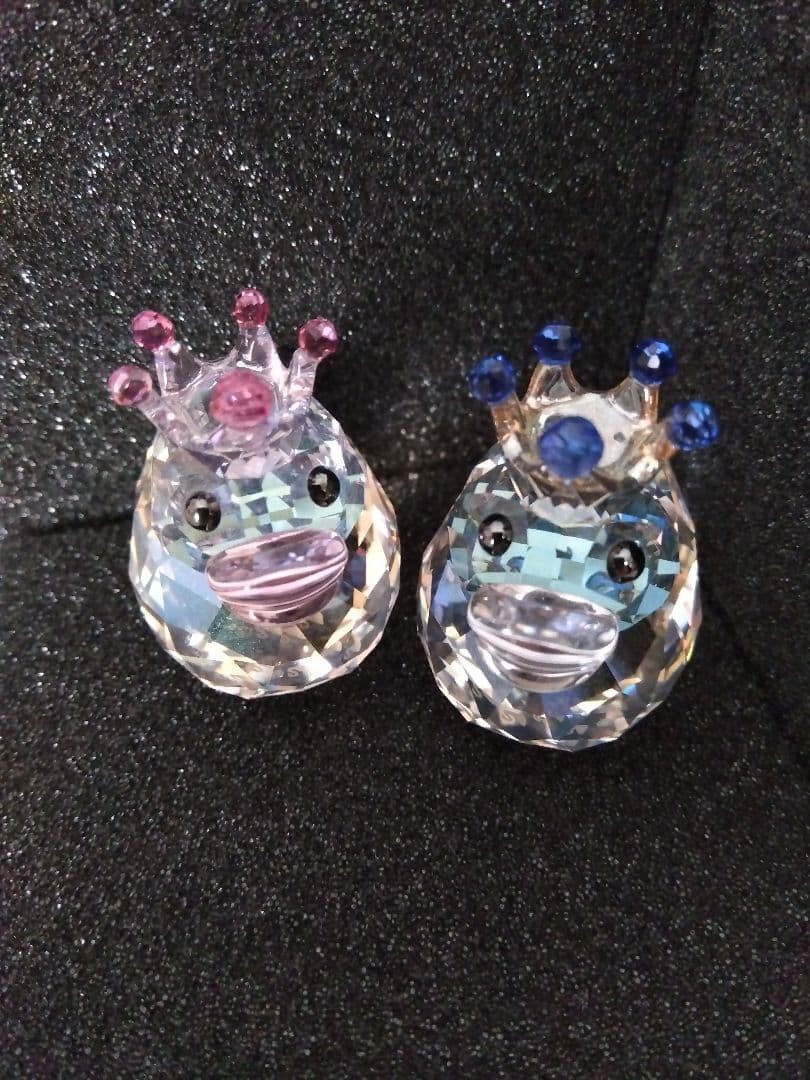 Swarovski Happy Ducks Royal Prince Princess Japan Good condition
