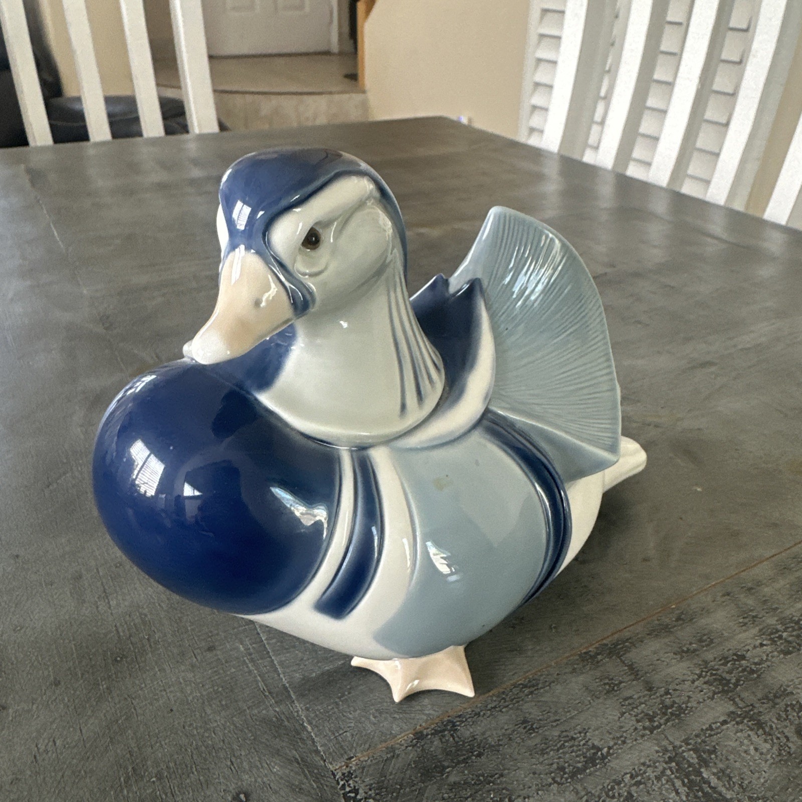 Retired Vintage Lladro Mandarin Duck 6-1/2″ Porcelain Figurine Bird Spain 1980s