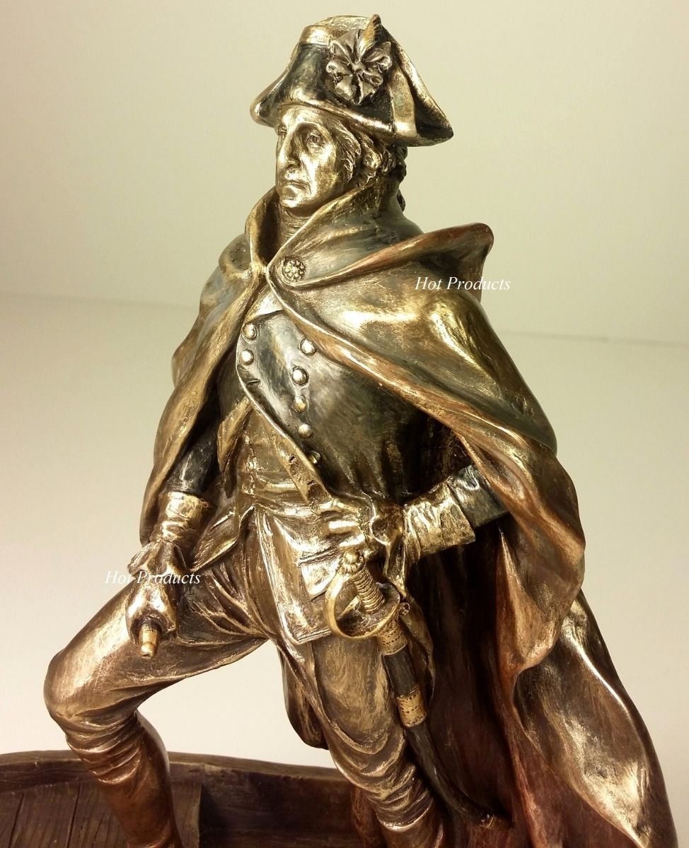✅ 9 1/2″ GEORGE WASHINGTON Crossing The Delaware Statue Antique Bronze Color ✅