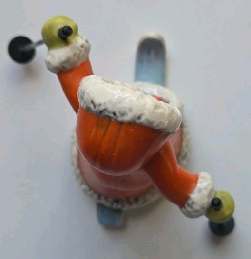 Vintage Goebel Snow Skier 11 701 Winter Girl TMK4 1972-1979 Metal Poles Red Coat