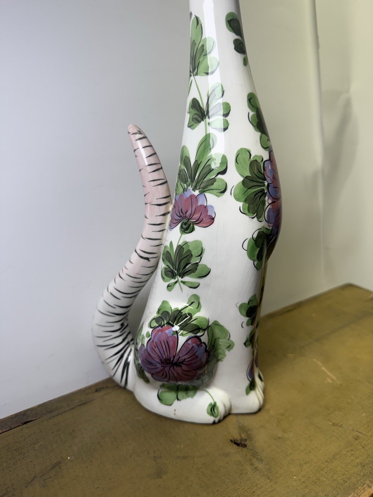 FABULOUS Italian Mancioli Deruta Pottery14” Tall Handpainted Gatto Cat Statue