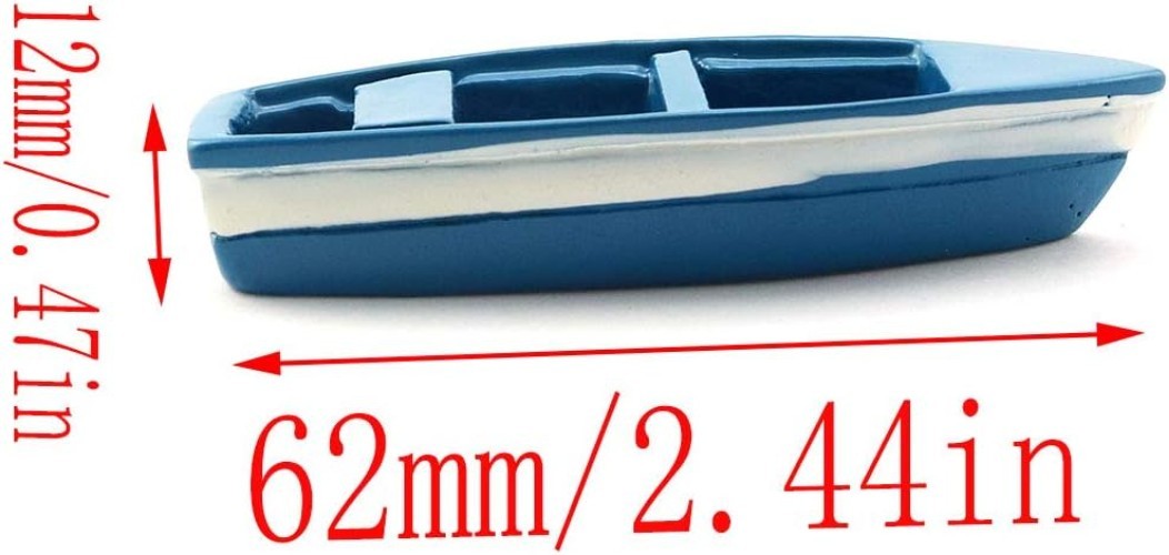 Delightful 1:24 Scale Blue Plastic Canoe Model with Oars – Perfect Decoration