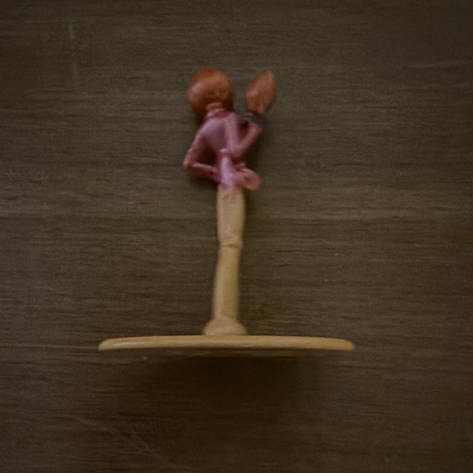 Painted Wooden Halloween Scarecrow Figurine on Stand – Beige Pink Orange